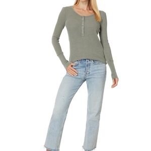 Splendid Women's Thermal Henley Long Sleeve Top XS